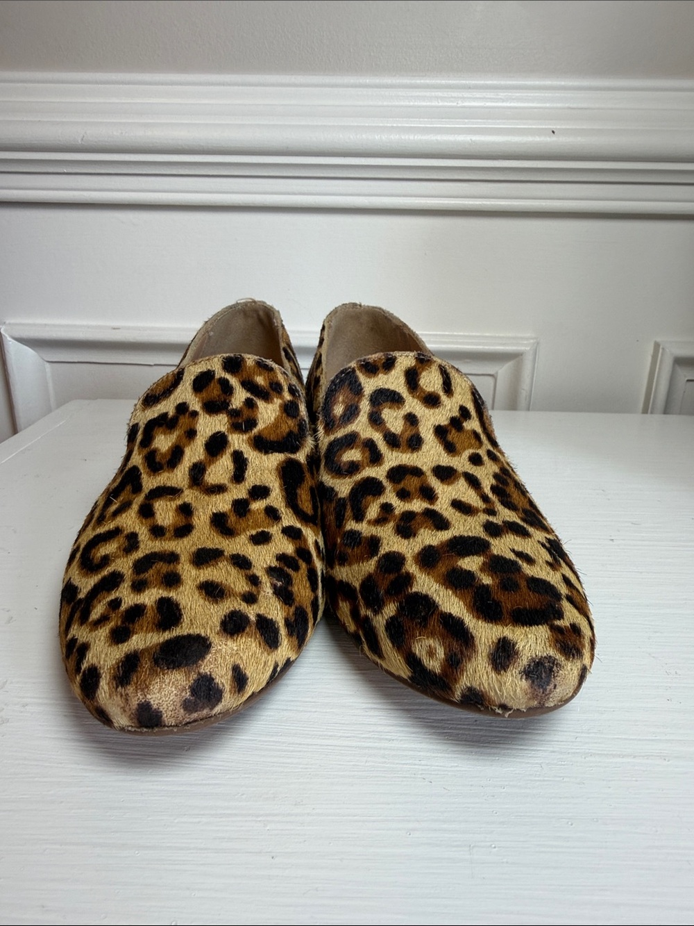 Jack Rogers Audrey Leopard Print Haircalf Loafer Flats Shoes Size 8 - Picture 4 of 9